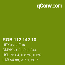 カラーコード: RGB 112 142 10 | qconv.com