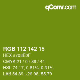 Color code: RGB 112 142 15 | qconv.com