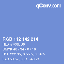Código de color: RGB 112 142 214 | qconv.com