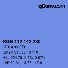Color code: RGB 112 142 230 | qconv.com