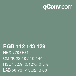 カラーコード: RGB 112 143 129 | qconv.com