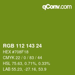 カラーコード: RGB 112 143 24 | qconv.com