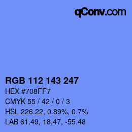 Color code: RGB 112 143 247 | qconv.com