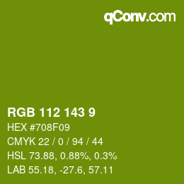 カラーコード: RGB 112 143 9 | qconv.com