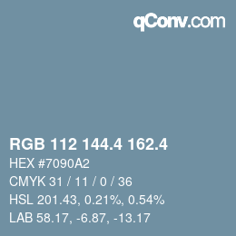 カラーコード: RGB 112 144.4 162.4 | qconv.com