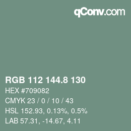 Color code: RGB 112 144.8 130 | qconv.com