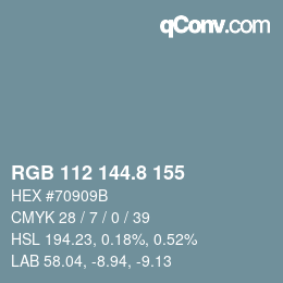 Color code: RGB 112 144.8 155 | qconv.com