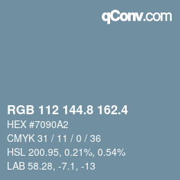 カラーコード: RGB 112 144.8 162.4 | qconv.com