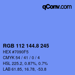 Color code: RGB 112 144.8 245 | qconv.com