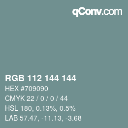 Color code: RGB 112 144 144 | qconv.com