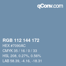Color code: RGB 112 144 172 | qconv.com