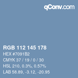 Color code: RGB 112 145 178 | qconv.com