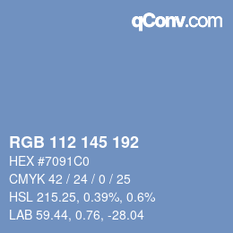 Código de color: RGB 112 145 192 | qconv.com