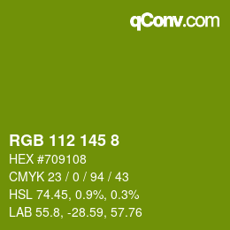Color code: RGB 112 145 8 | qconv.com