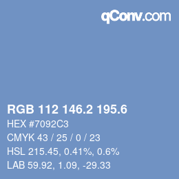カラーコード: RGB 112 146.2 195.6 | qconv.com