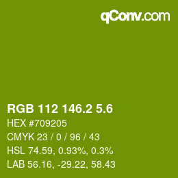 カラーコード: RGB 112 146.2 5.6 | qconv.com