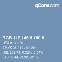 カラーコード: RGB 112 146.6 180.6 | qconv.com
