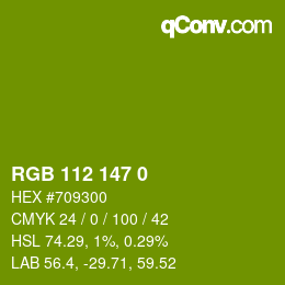 Color code: RGB 112 147 0 | qconv.com