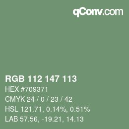 Color code: RGB 112 147 113 | qconv.com