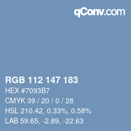 Color code: RGB 112 147 183 | qconv.com