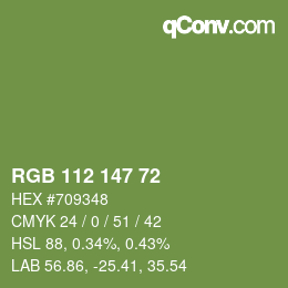 颜色代码: RGB 112 147 72 | qconv.com