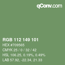Código de color: RGB 112 149 101 | qconv.com