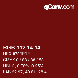 Color code: RGB 112 14 14 | qconv.com