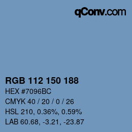 カラーコード: RGB 112 150 188 | qconv.com