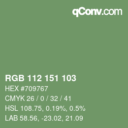 颜色代码: RGB 112 151 103 | qconv.com