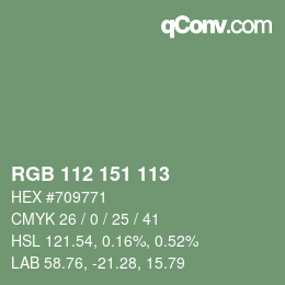 Color code: RGB 112 151 113 | qconv.com