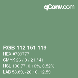 Farbcode: RGB 112 151 119 | qconv.com