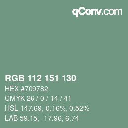 Farbcode: RGB 112 151 130 | qconv.com