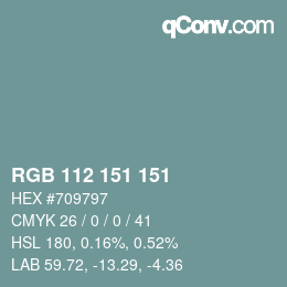 Color code: RGB 112 151 151 | qconv.com