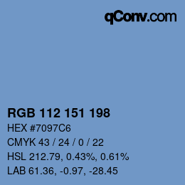 Color code: RGB 112 151 198 | qconv.com