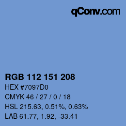 Color code: RGB 112 151 208 | qconv.com