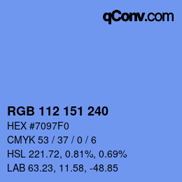 Color code: RGB 112 151 240 | qconv.com