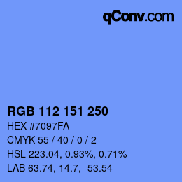 Color code: RGB 112 151 250 | qconv.com
