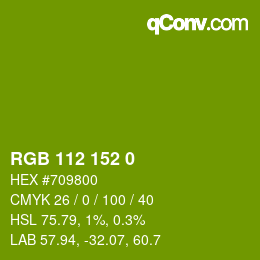 颜色代码: RGB 112 152 0 | qconv.com