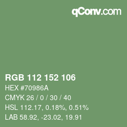 Color code: RGB 112 152 106 | qconv.com