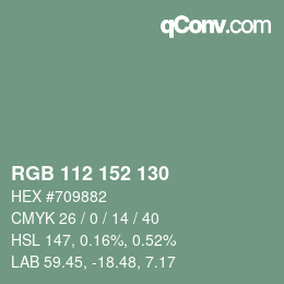 カラーコード: RGB 112 152 130 | qconv.com