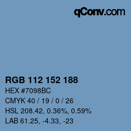 カラーコード: RGB 112 152 188 | qconv.com