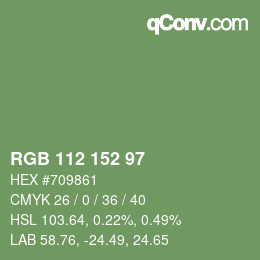 Color code: RGB 112 152 97 | qconv.com