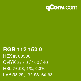 Color code: RGB 112 153 0 | qconv.com