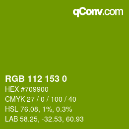 カラーコード: RGB 112 153 0 | qconv.com