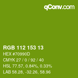 Color code: RGB 112 153 13 | qconv.com