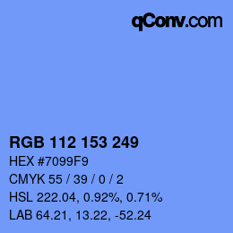 Color code: RGB 112 153 249 | qconv.com