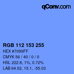 Color code: RGB 112 153 255 | qconv.com