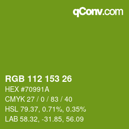 Color code: RGB 112 153 26 | qconv.com