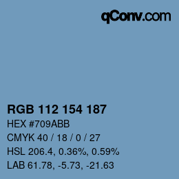 Color code: RGB 112 154 187 | qconv.com