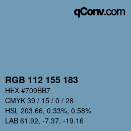 カラーコード: RGB 112 155 183 | qconv.com